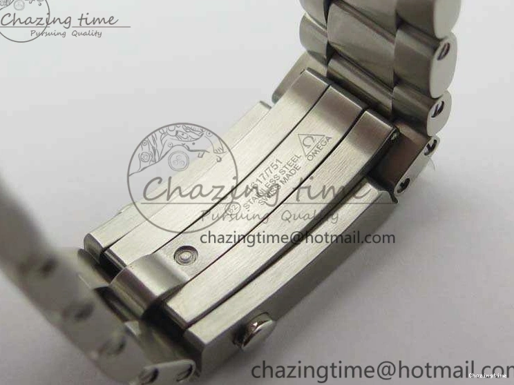 0103 Planet Ocean Master Chrono SS OM 1:1 Best Edition Black Dial On SS Bracelet A9900 V Fashionable 8113